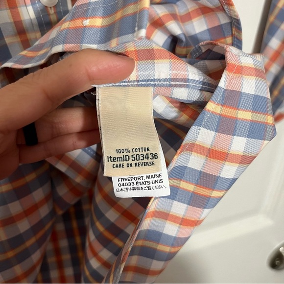 L.L. BEAN Women Button Down 3/4 sleeve Plaid Top | size medium - Picture 7 of 10